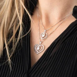 PAN Jewelry Classic – Halssmykke i sølv med zirkonia – Hjerte