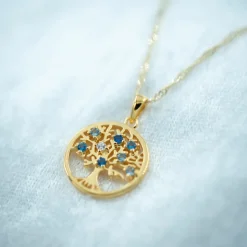PAN Jewelry Classic – Tree of life halssmykke i forgylt sølv med zirkonia