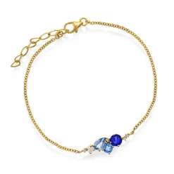 Pan Jewelry Glam – Armbånd i forgylt sølv med blå toner