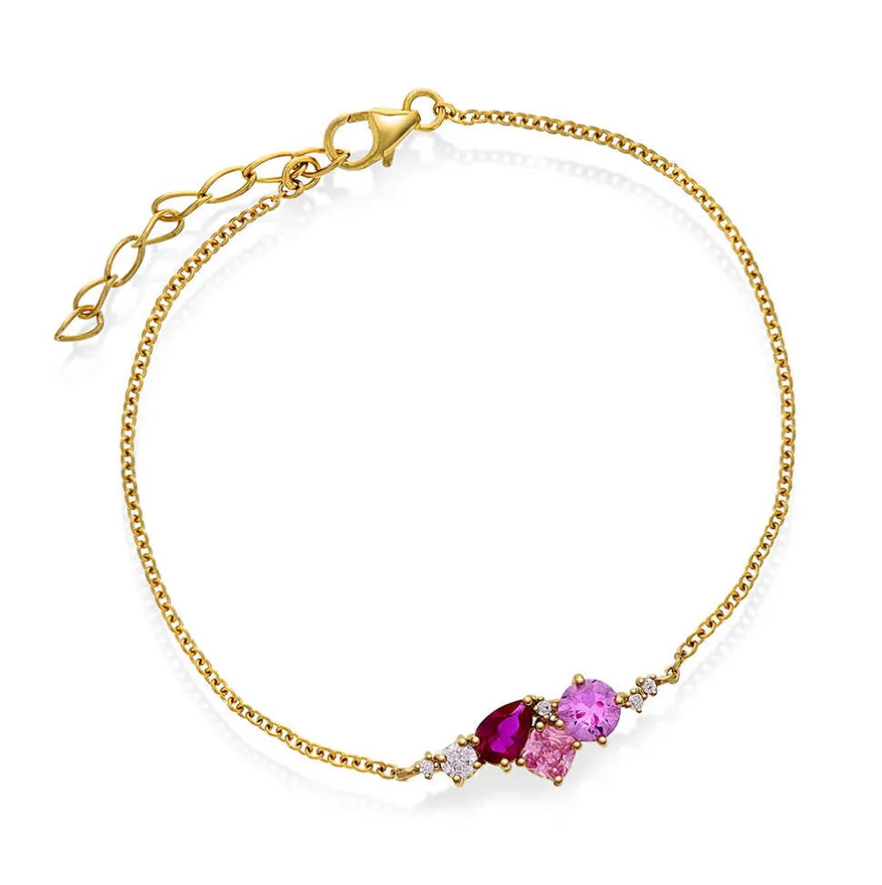 Pan Jewelry Glam – Armbånd i forgylt sølv med rosa toner