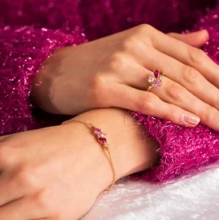 Pan Jewelry Glam – Armbånd i forgylt sølv med rosa toner