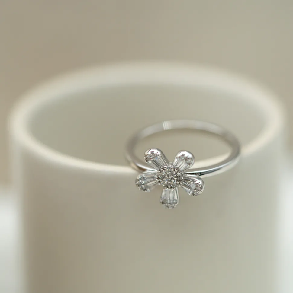 PAN Jewelry Trend – Dina ring i sølv med zirkonia, blomst