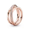 Pandora – Crossover Pavé Trippel Bånd – Ring