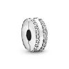 Pandora – Double Lined Pavé klemmecharm – Charm i sølv