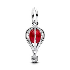 Pandora – Air balloon sterling silver dangle with red Murano glass