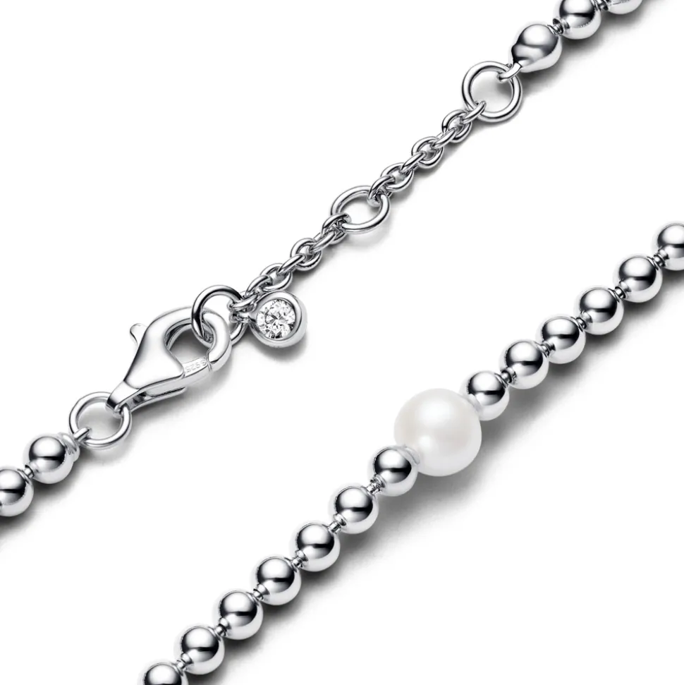 Pandora – Behandlet Ferskvannskulturperle og Sølvkuler Armbånd