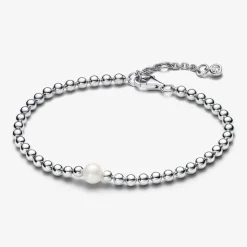 Pandora – Behandlet Ferskvannskulturperle og Sølvkuler Armbånd