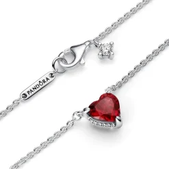 Pandora – Funklende Hjerte Sirkel Anheng Collier Halskjede