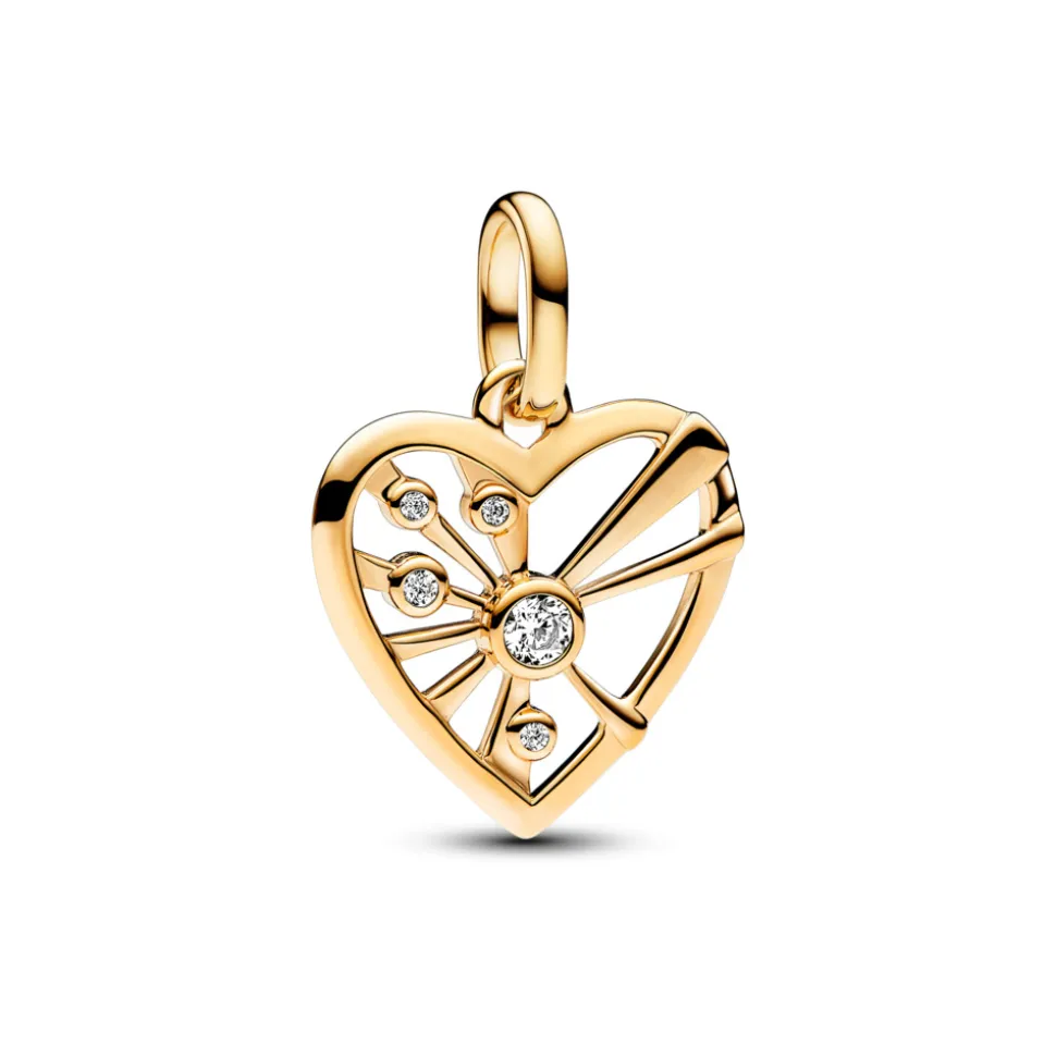 Pandora – Medaljong charm med hjerte og stråler