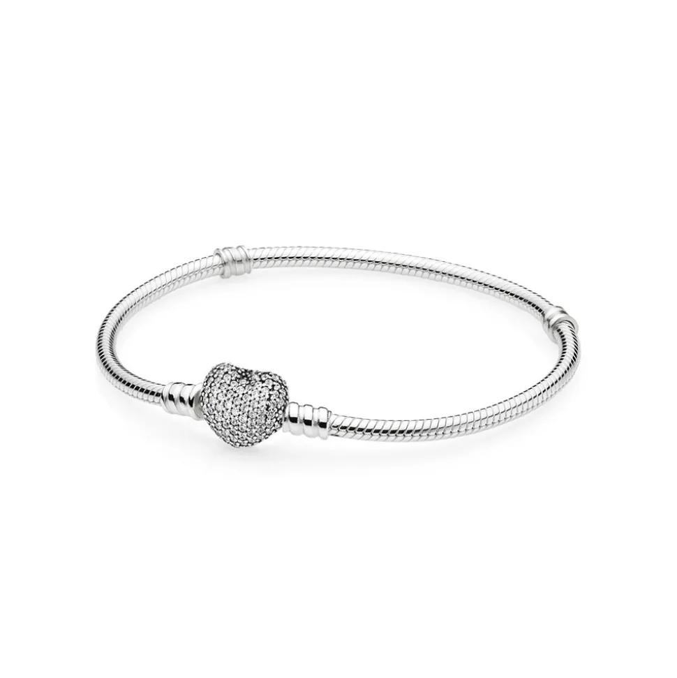 Pandora – Moments Silver Bracelet Pavé Heart – sølvarmbånd