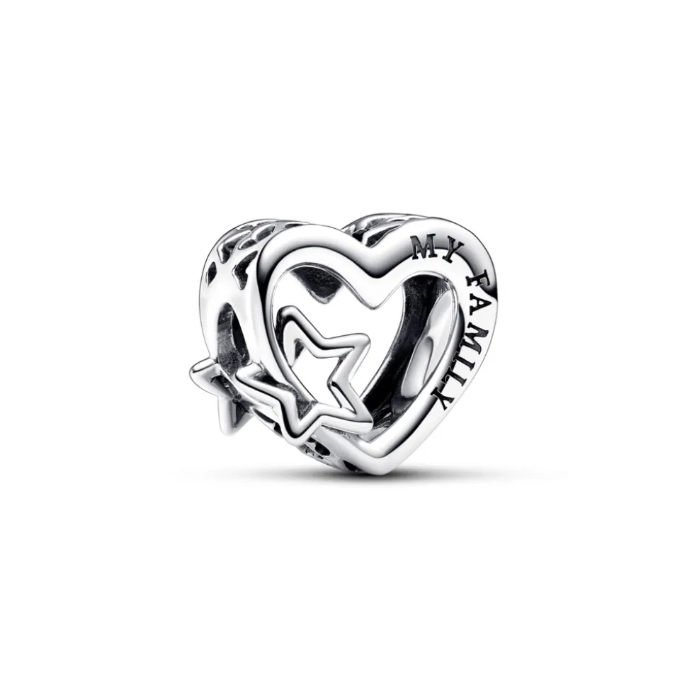 Pandora – Openwork Familiehjerte og Stjerne Charm