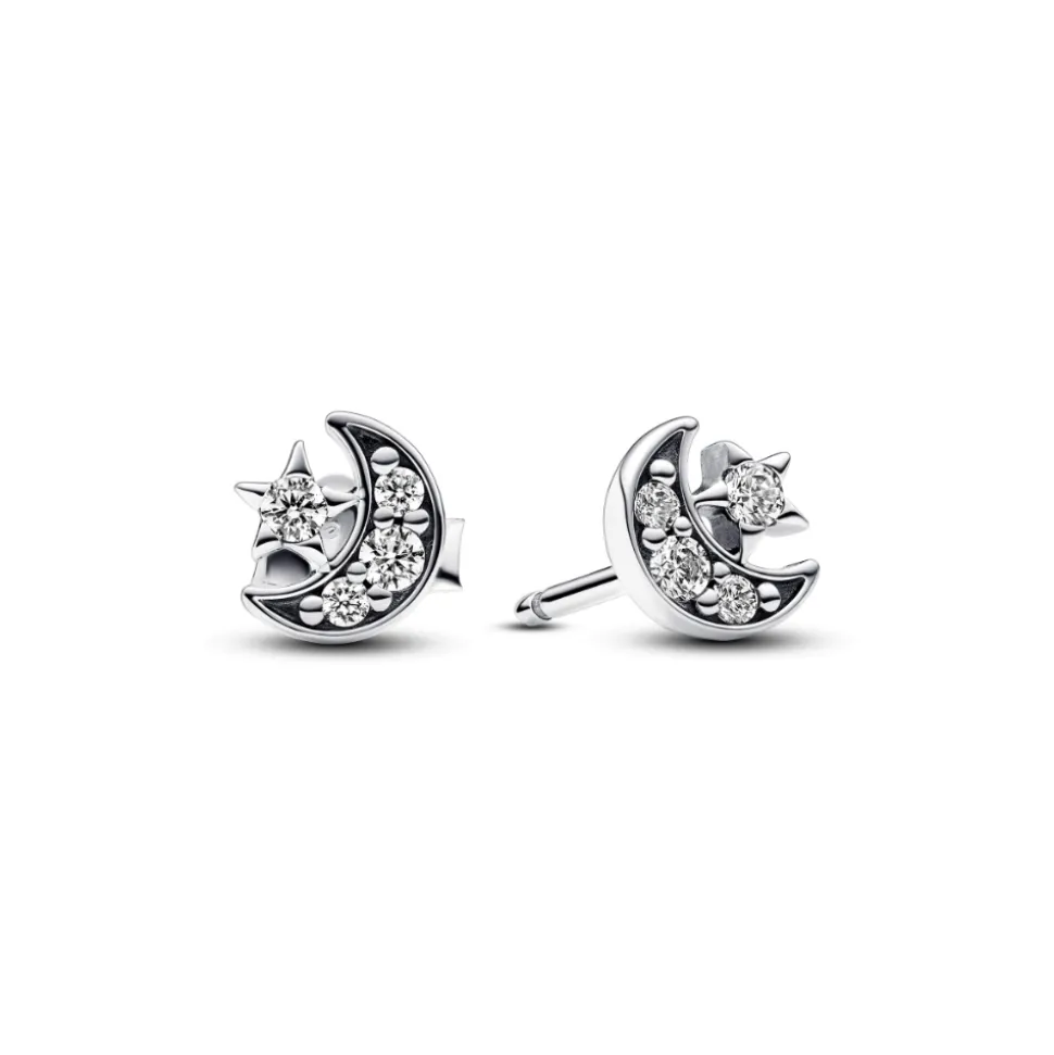 Pandora – Sparkling moon & star stud earrings