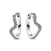 Pandora – Sparkling wave hoop earrings