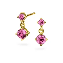 Prins & Prinsesse by Gulldia – Ørepynt i forgylt sølv med rosa zirkonia