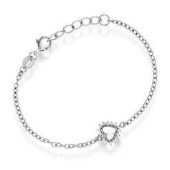 Prins & Prinsesse by Gulldia – Armbånd i sølv med zirkonia, hjerte