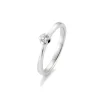 Saint Maurice – Rose enstens diamantring i hvitt gull – 0,10 ct.