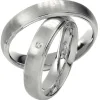 Saint Maurice – Twin Set giftering i hvitt gull – 5 mm – Damemodell med diamanter