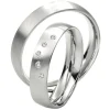 Saint Maurice – Twin Set giftering i hvitt gull – 5 mm – Damemodell med diamanter