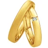 Saint Maurice – Twin Set giftering i gult gull – 4 mm – Damemodell med diamanter