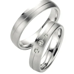 Saint Maurice – Twin Set giftering i hvitt gull – 5 mm – Herremodell