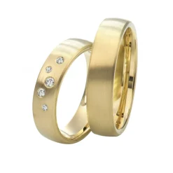 Saint Maurice – Twin Set giftering i gult gull – 5,5 – Damemodell med diamanter