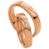 Saint Maurice – Twin Set giftering i rødt gull – 4,5 mm – Damemodell med diamanter