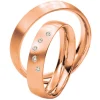 Saint Maurice – Twin Set giftering i rødt gull – 5 mm – Damemodell med diamanter