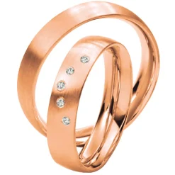 Saint Maurice – Twin Set giftering i rødt gull – 5 mm – Herremodell