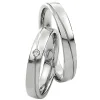 Saint Maurice – Twin Set giftering i hvitt gull – 4 mm – Damemodell med diamanter