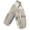 Saint Maurice – Twin Set giftering i gult og hvitt gull – 4,5 mm – Damemodell med diamanter