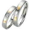 Saint Maurice – Twin Set giftering i gult og hvitt gull – 4,5 mm – Damemodell med diamanter