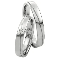 Saint Maurice – Twin Set giftering i hvitt gull – 4 mm – Herremodell