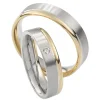 Saint Maurice – Twin Set giftering i gult og hvitt gull – 5 mm – Damemodell med diamanter