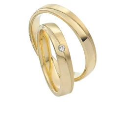 Saint Maurice- Twin Set- Giftering- Gult gull – 4 mm- Damemodell med diamanter