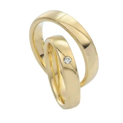 Saint Maurice- Twin Set- Giftering- Gult gull – 4,5 mm- Damemodell med diamanter