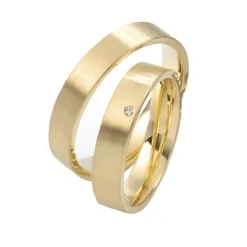 Saint Maurice- Twin Set- Giftering- Gult gull – 4,5 mm- Damemodell med diamanter