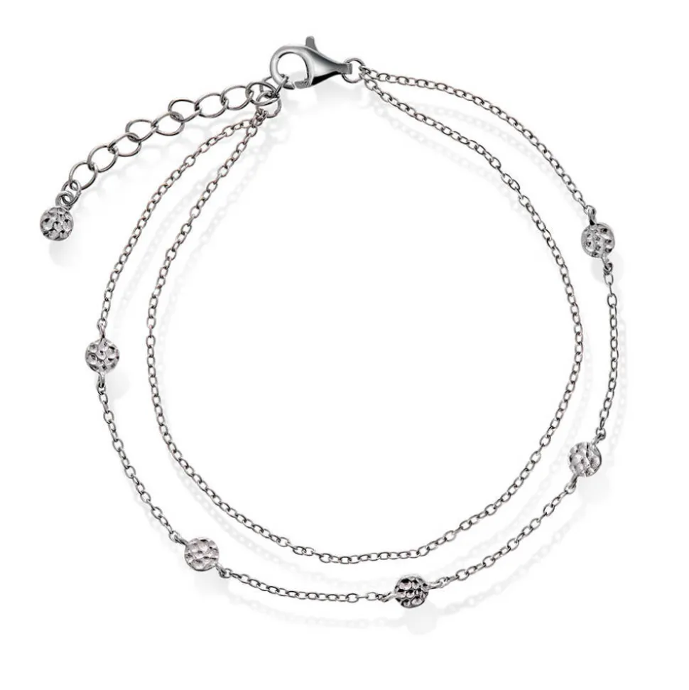 Shapes by Gulldia – Heat Double Chain armbånd i sølv