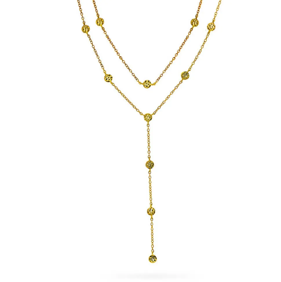 Shapes by Gulldia – Heat Double Chain halssmyke i forgylt sølv