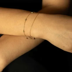 Shapes by Gulldia – Heat Double Chain armbånd i forgylt sølv
