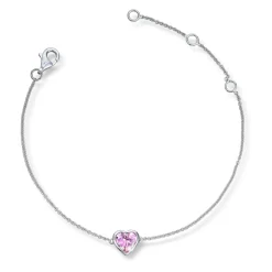 Silver by Frisenberg – Armbånd i sølv med rosa zirkonia, hjerte