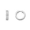 Silver by Frisenberg – Små, brede øreringer i sølv med zirkoniasteiner – 1,5 cm