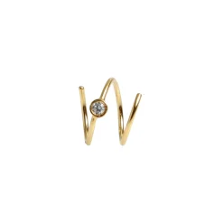 Stine A Jewelry – Big dot curl earring i forgylt sølv – Venstre