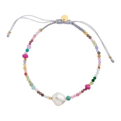 Stine A Jewelry – Color Crush Bracelet with Multi Mix and Light Grey Ribbon
