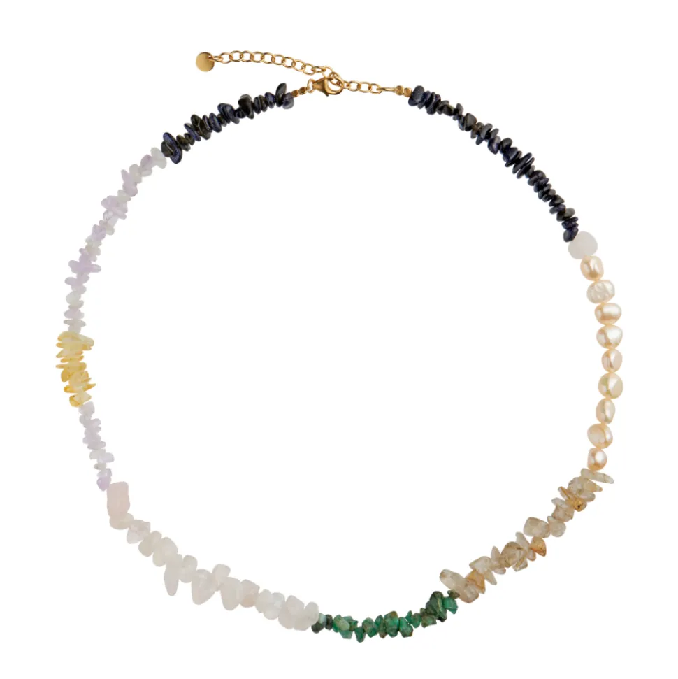 Stine A Jewelry – Crispy Coast halssmykke med perler og edelstener