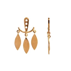 Stine A Jewelry – Dancing Three Leaves Behind Ear – Gold
