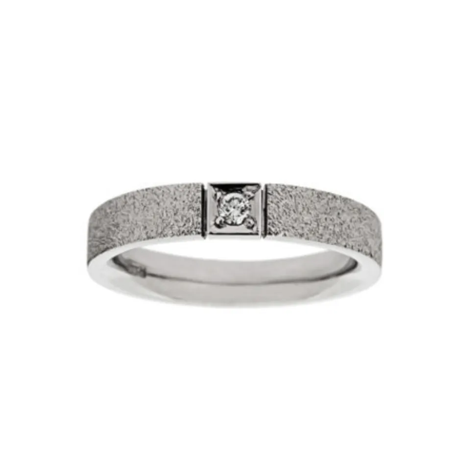 Van Bergen – Classic – Ring i hvitt gull med en 0,05 ct diamant