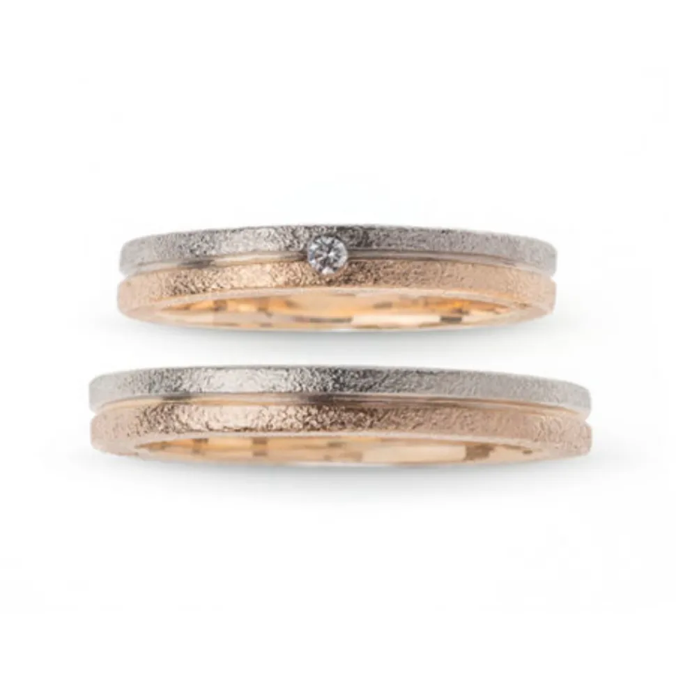 Van Bergen – Forlovelses-/giftering – Siena – Gult og hvitt gull med diamant, damemodell