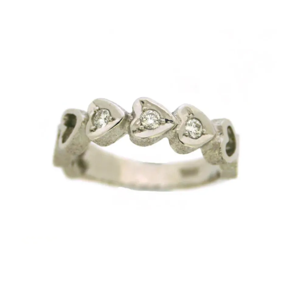 Van Bergen – Joy ring i hvitt gull med 3 x 0,05 ct diamant
