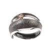 Van Bergen – Tide ring i oksidert sølv med diamant fattet i 14k gult gull