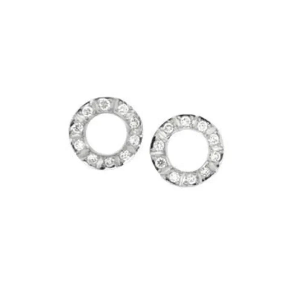 Van Bergen -Ørepynt-Circle i hvitt gull med 20 x 0,02 ct diamanter TWSI